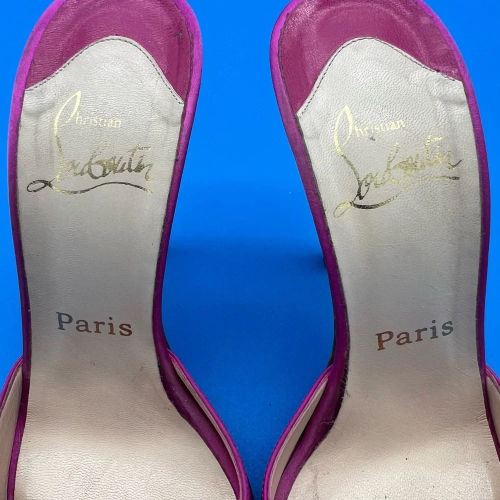🔴🆑Authentic Christian Louboutin Women's Fuchsia Peep-Toe Heels🔴🆑 - Picture 4 of 8
